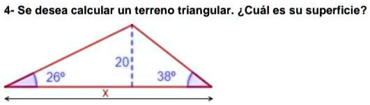 SOLVED: funciones trigonometricas 4- Se desea calcular un terreno ...