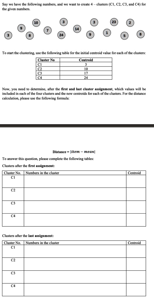SOLVED: Using k-means clustering algorithm, please answer for the first ...