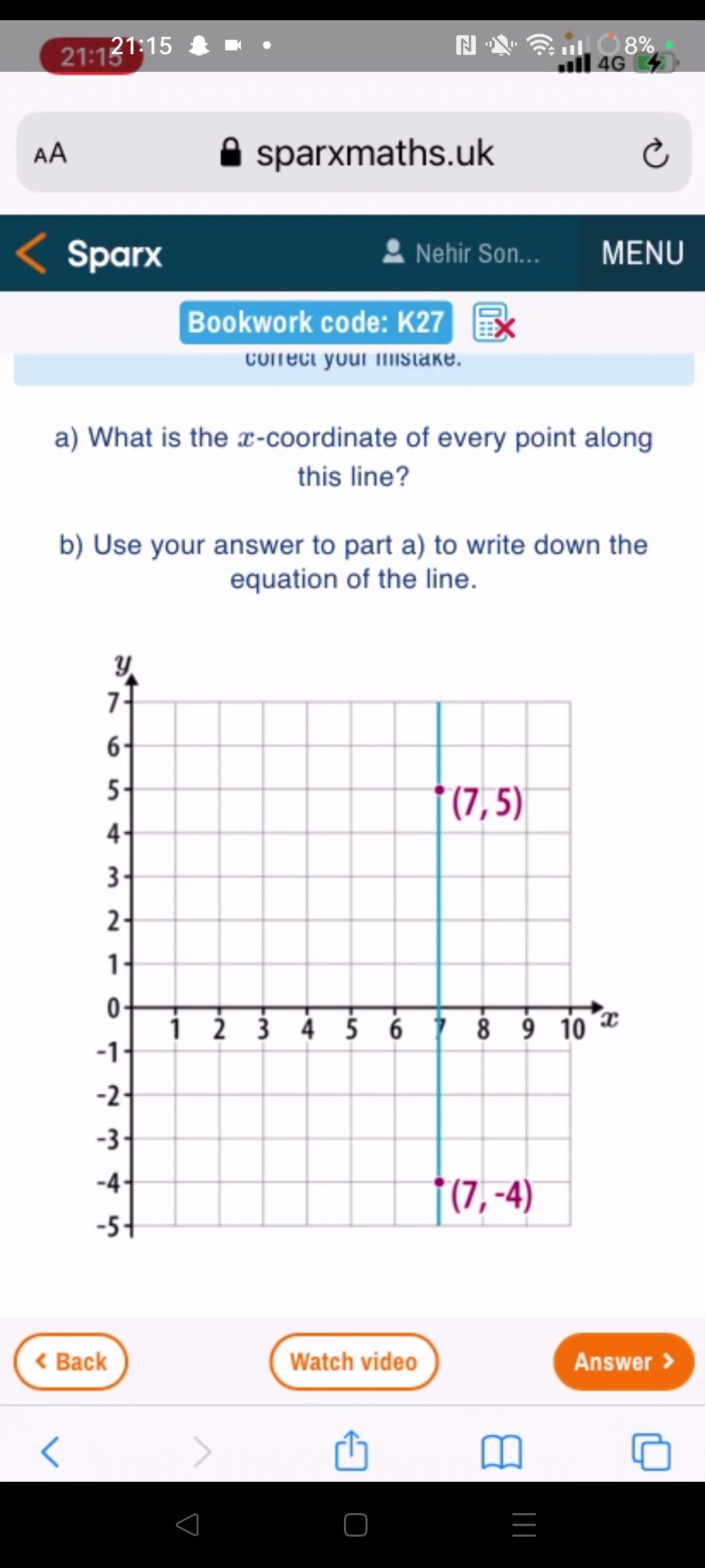 21 131 15 AA O sparxmaths.uk Sparx . Nehir Son... MENU Bookwork code