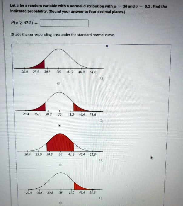 let random variable with normal distribution with h 36 and