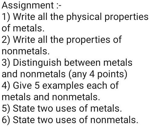 properties of nonmetals
