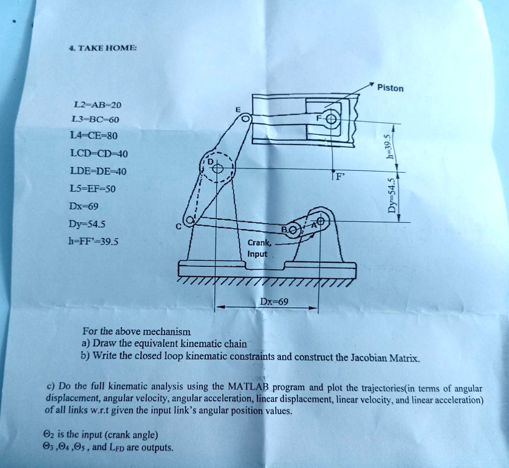 TAKE HOME: For The Above Mechanism: A) Draw The Equivalent Kinematic ...