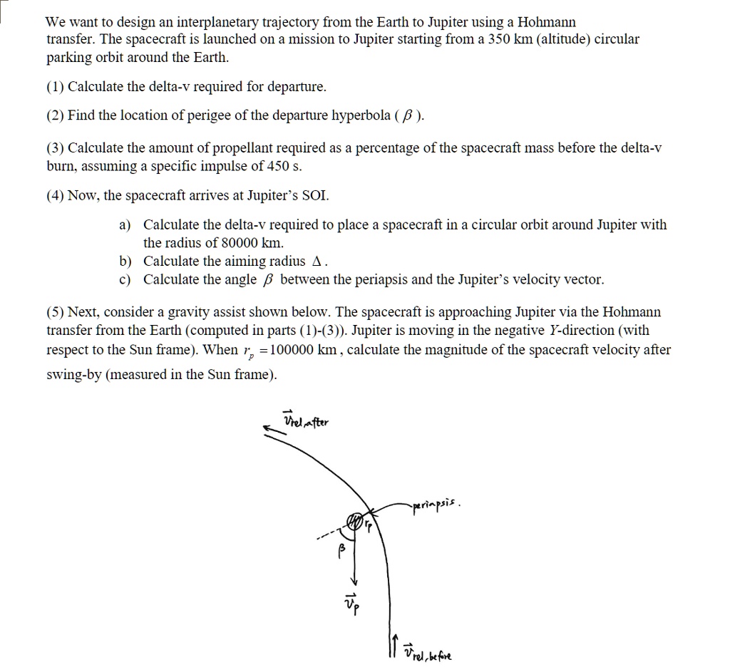 SOLVED: We want to design an interplanetary trajectory from the Earth ...