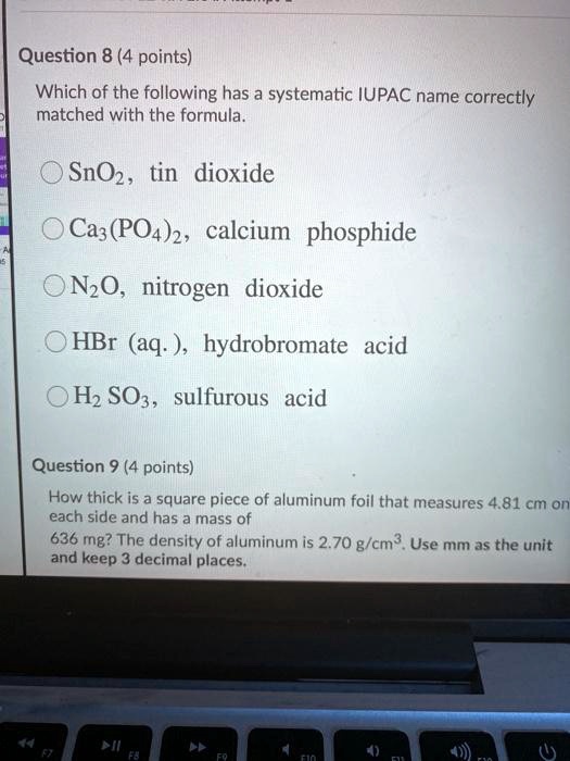 SOLVED Question 8 (4 points) Which of the following has a systematic