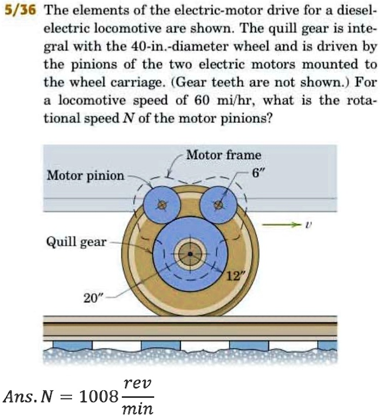 SOLVED: 5/36 The elements of the electric-motor drive for a diesel ...