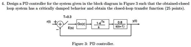 4. Design a PD controller for the system given in the block diagram in ...