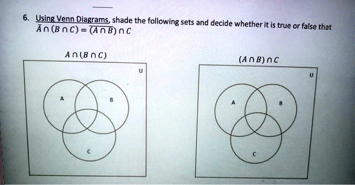 Using Venn Diagrams Shade The Following Sets And Decide Whether It Is 