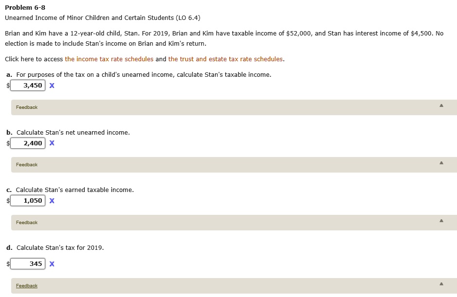 Problem 68 Unearned of Minor Children and Certain Students (LO