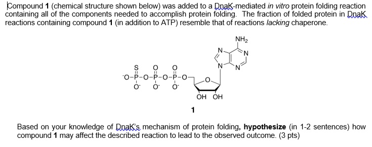 SOLVED: Compound (chemical structure shown below) was added t0 DpaK ...