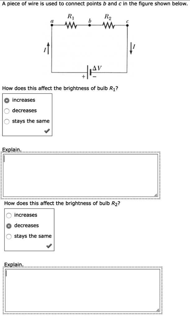 SOLVED A piece of wire is used to connect points b and c in the figure