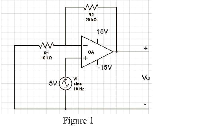 SOLVED: Build the circuit in Fig. 1 on Tinkercad. Set the input signal ...