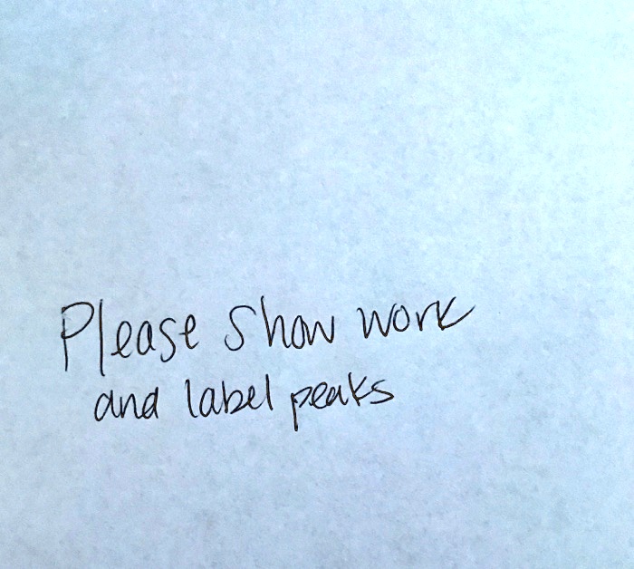 Please Show work
and label peaks