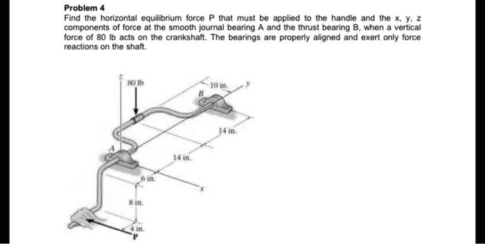 SOLVED: Problem 4: Find The Horizontal Equilibrium Force P That Must Be ...