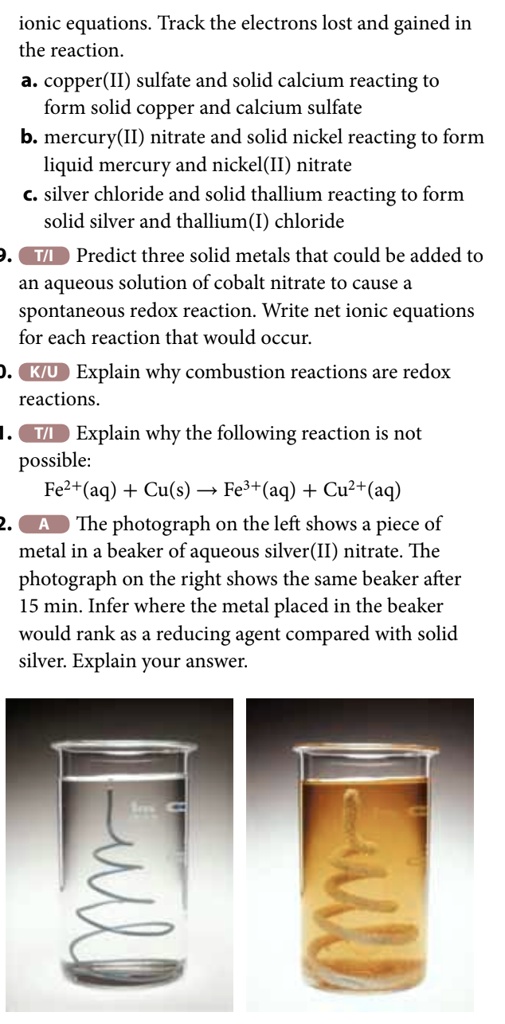SOLVEDionic equations Track the electrons lost and gained in the