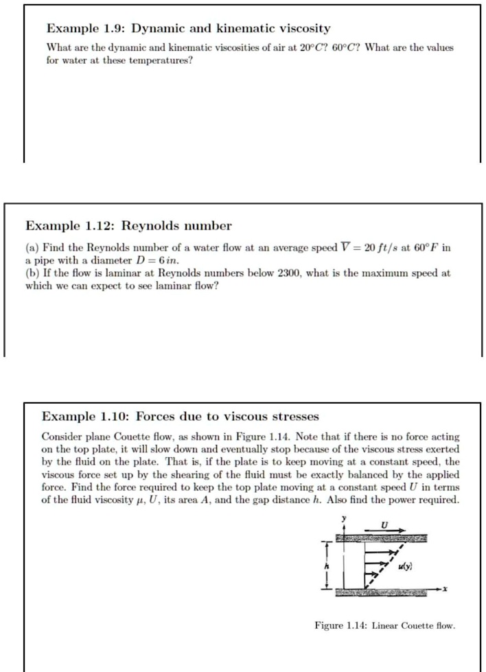 SOLVED: Example 1.9: Dynamic And Kinematic Viscosity What Are The ...