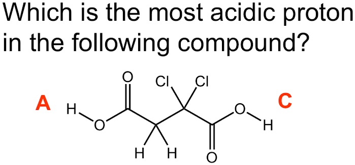 SOLVED: Which is the most acidic proton in the following compound? A H ...