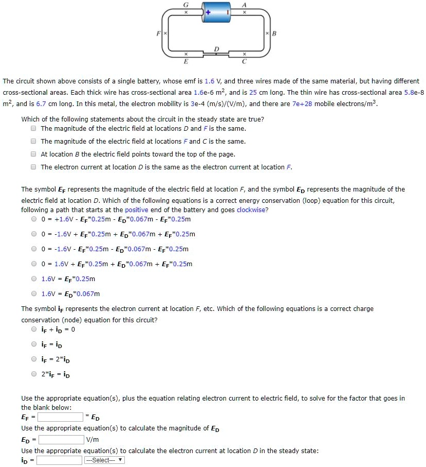 SOLVED: The circuit shown above consists of a single battery, whose emf ...