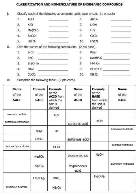 SOLVED: Text: CLASSIFICATION AND NOMENCLATURE OF INORGANIC COMPOUNDS ...