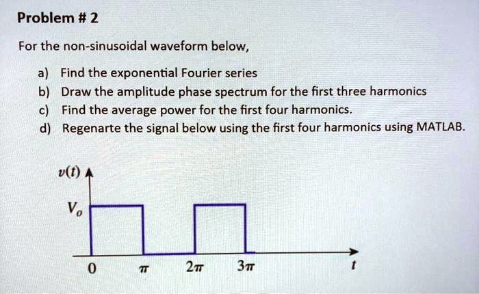 SOLVED:Problem # 2 For the non-sinusoidal waveform below, Find the ...