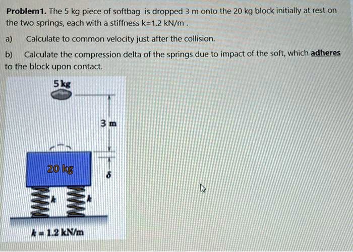 SOLVED Problem 1 The 5 Kg Piece Of Softbag Is Dropped 3 M Onto The 20 solved-problem-1-the-5-kg-piece-of-softbag-is-dropped-3-m-onto-the-20