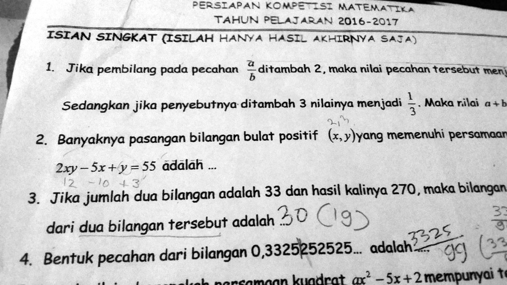 SOLVED: Tolong Yg No 2 ( Untuk Kak DB45 ) PERSIAPAN Kompe -S ...