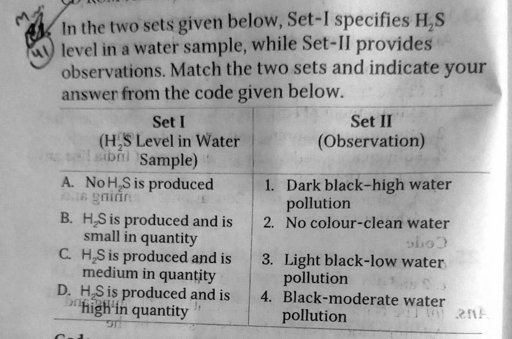 SOLVEDIn the two sets given below; SetI specifies H,S level in a