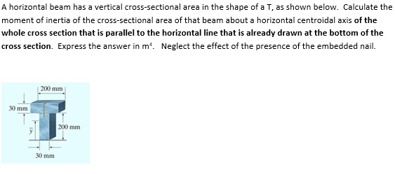 SOLVED: A Horizontal Beam Has A Vertical Cross-sectional Area In The ...