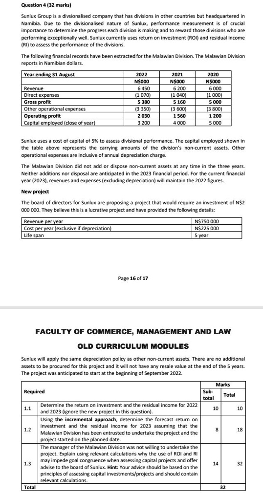 namibia due to the divisionalized nature of sunlux performance measurement is of crucial importance to determine the progress each division is making and to reward those divisions who are pe 14354