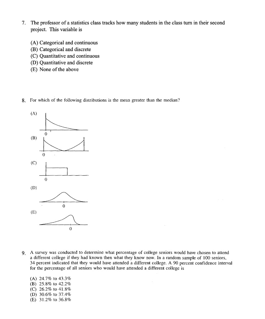 SOLVED: The professor of the statistics class tracks how many students ...