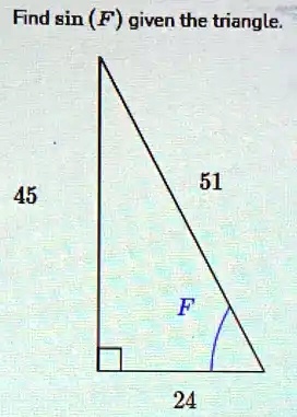 Find sin(F) given the triangle.