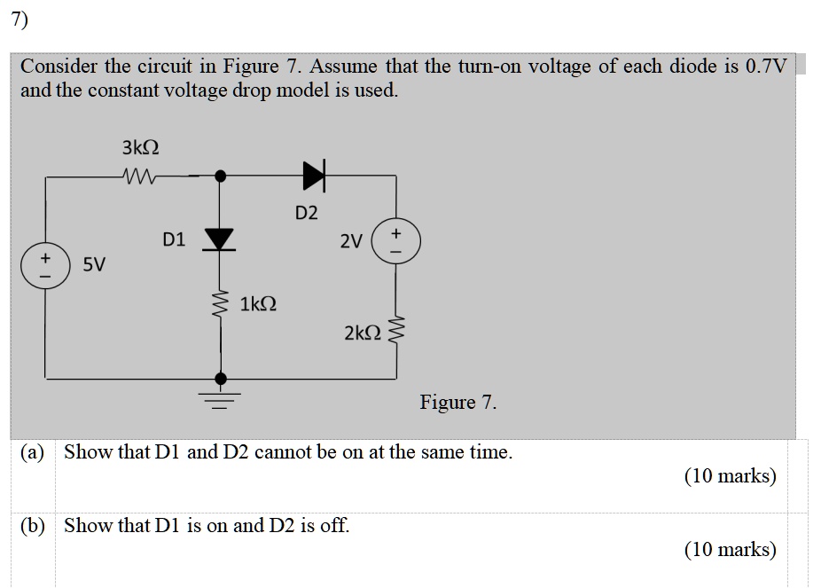 SOLVED 7) Consider the circuit in Figure 7. Assume that the turnon