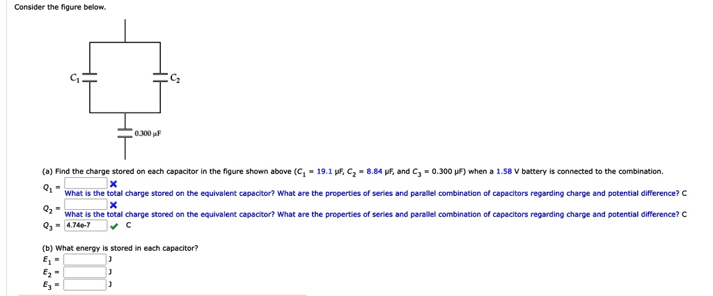 SOLVED: Consider the figure below. 300Î¼F (a) Find the charge stored on ...