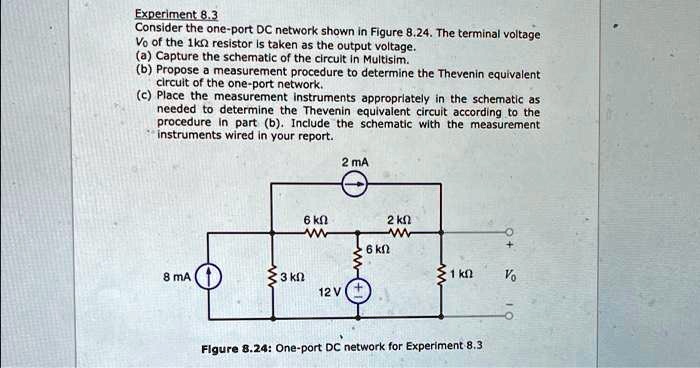 experiment 3 consider thc one port dc network shown in figure 24 the ...