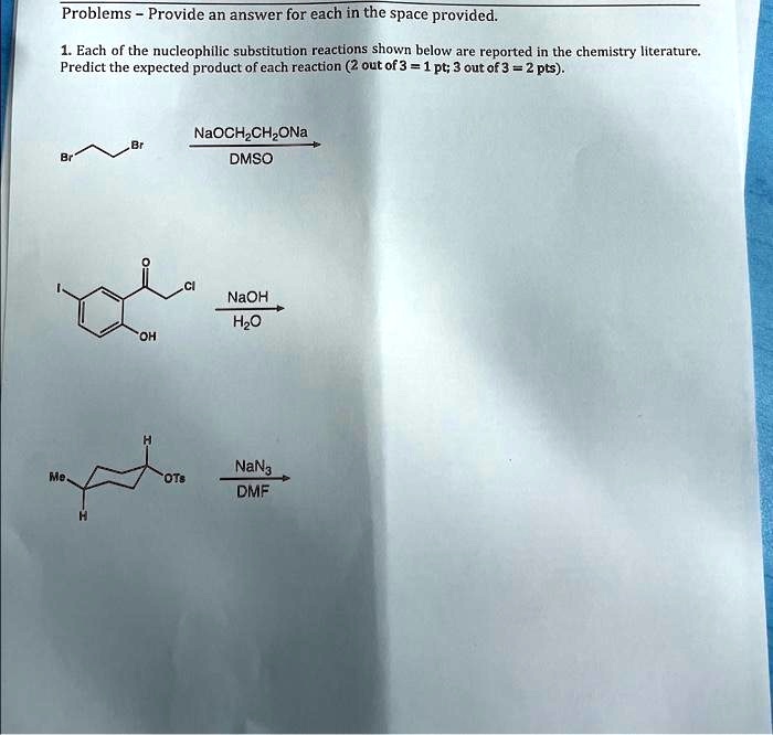 Solved 1 Each Of The Nucleophilic Substitution Reactions Shown Below Are Reported In The 5935