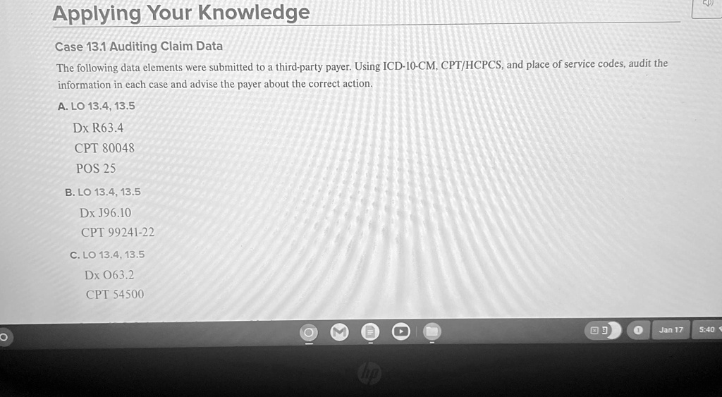 VIDEO Solution Applying Your Knowledge Case 13 1 Auditing Claim Data video-solution-applying-your-knowledge-case-13-1-auditing-claim-data