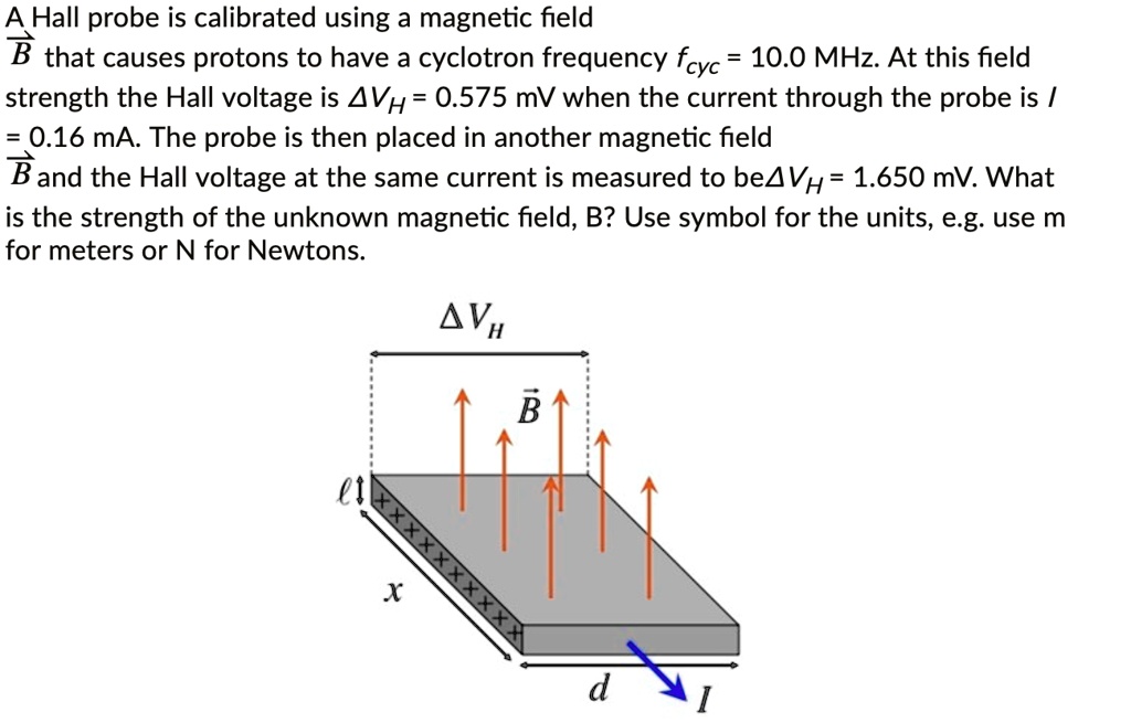 SOLVED: A Hall probe is calibrated using a magnetic field B that causes ...