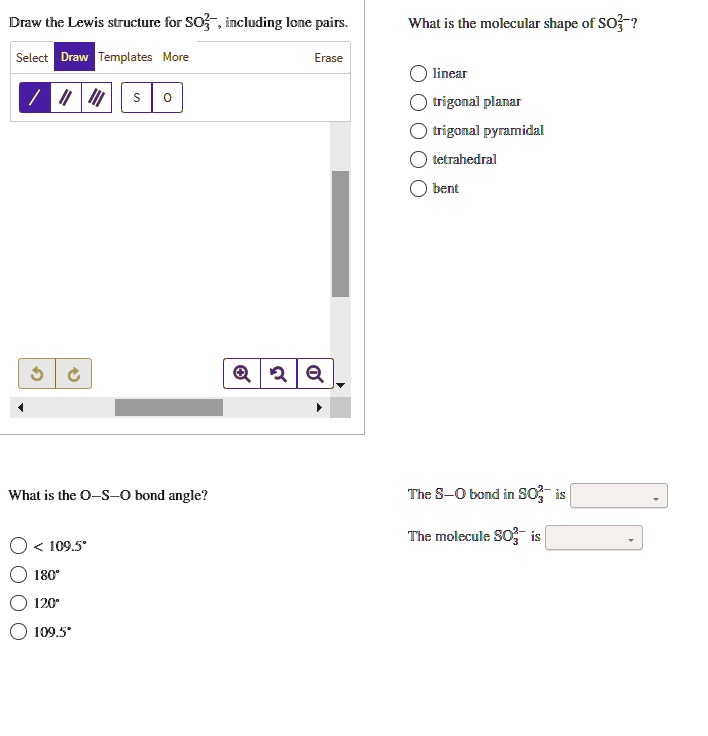 Draw the Lewis structure for SO3, including lone pairs. What is the ...