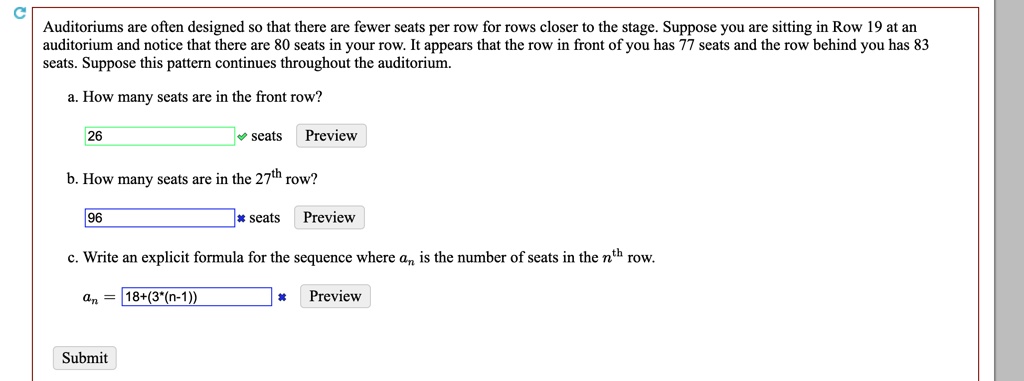 SOLVED Auditoriums are often designed so that there are fewer