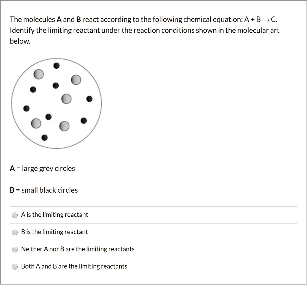 SOLVED: The Molecules A And B React According To The Following Chemical ...