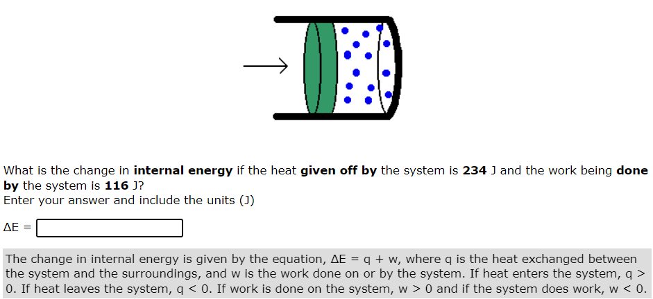 What is the change in internal energy if the heat given off...