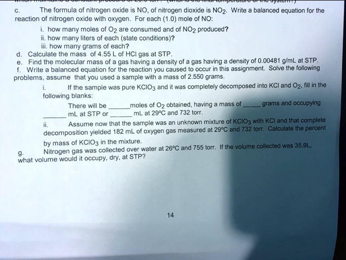 SOLVED The formula of nitrogen oxide is NO, of nitrogen dioxide is NOz