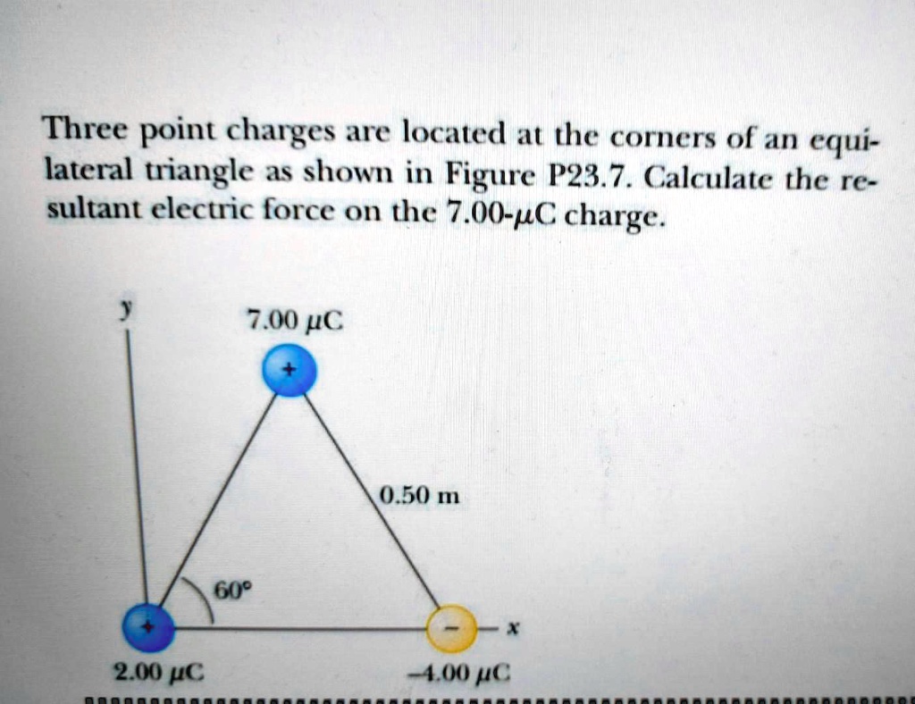 SOLVED: Three point charges are located at the corners of an ...