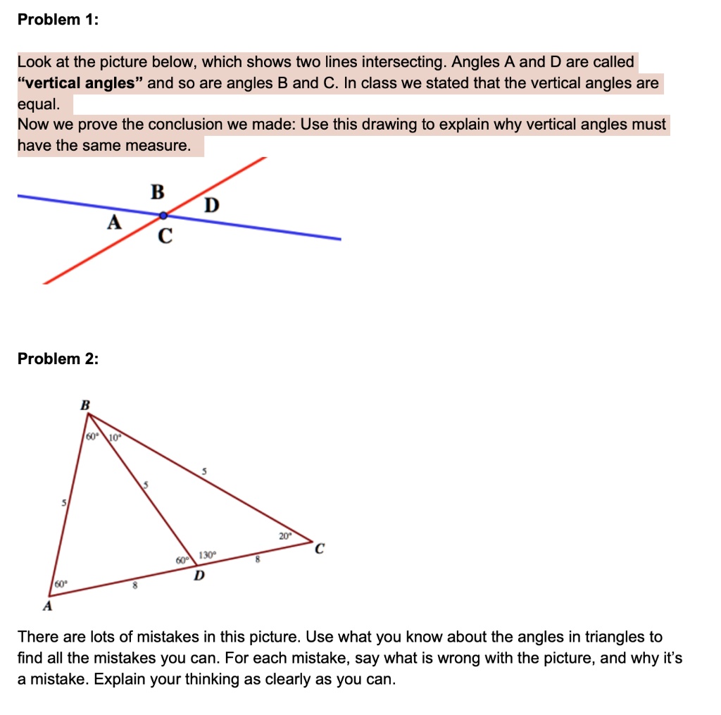 Vertical Angles Must Have The Same Measure