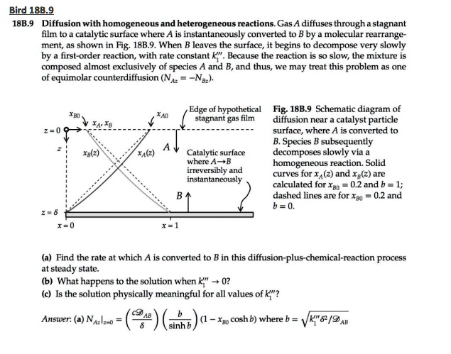 SOLVED: Bird 18B.9 Diffusion with Homogeneous and Heterogeneous ...