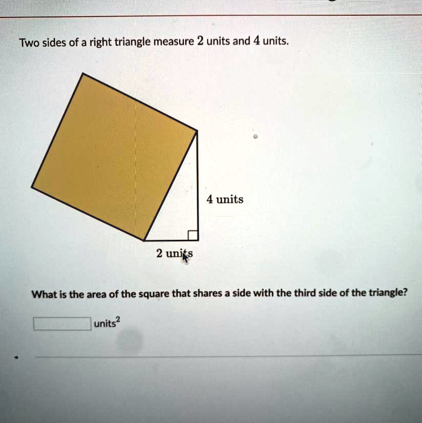 SOLVED 'Two sides of a right triangle measure 2 units and 4 units. 4