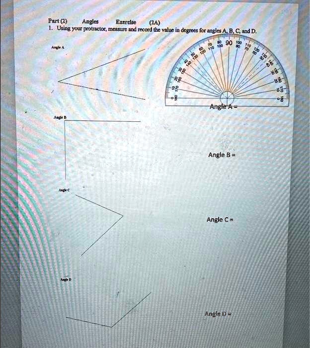 SOLVED: Texts: Using your protractor, measure and record the value in ...