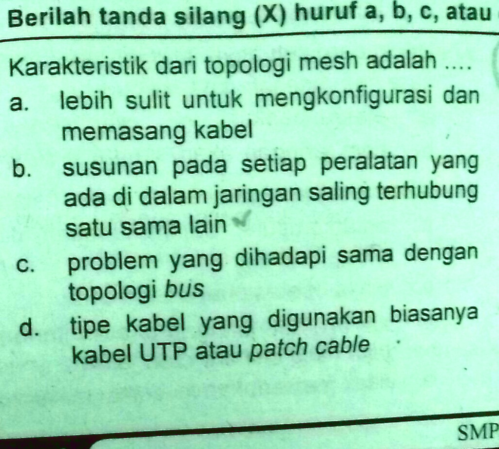 SOLVED: Ada Yang Tau Jawabannya Mksh Berilah Tanda Silang (X) Huruf 2 ...