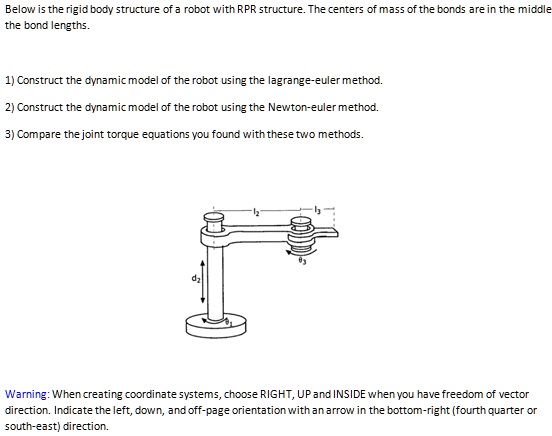 SOLVED: Below is the rigid body structure of a robot with RPR structure ...