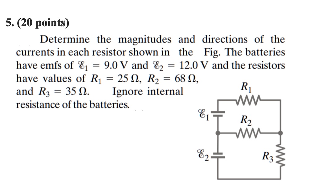 SOLVED 5. (20 points) Determine the magnitudes and directions of the