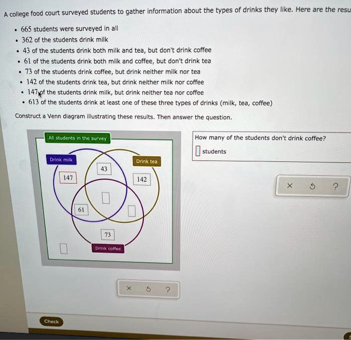 SOLVED A college food court surveyed students to gather information
